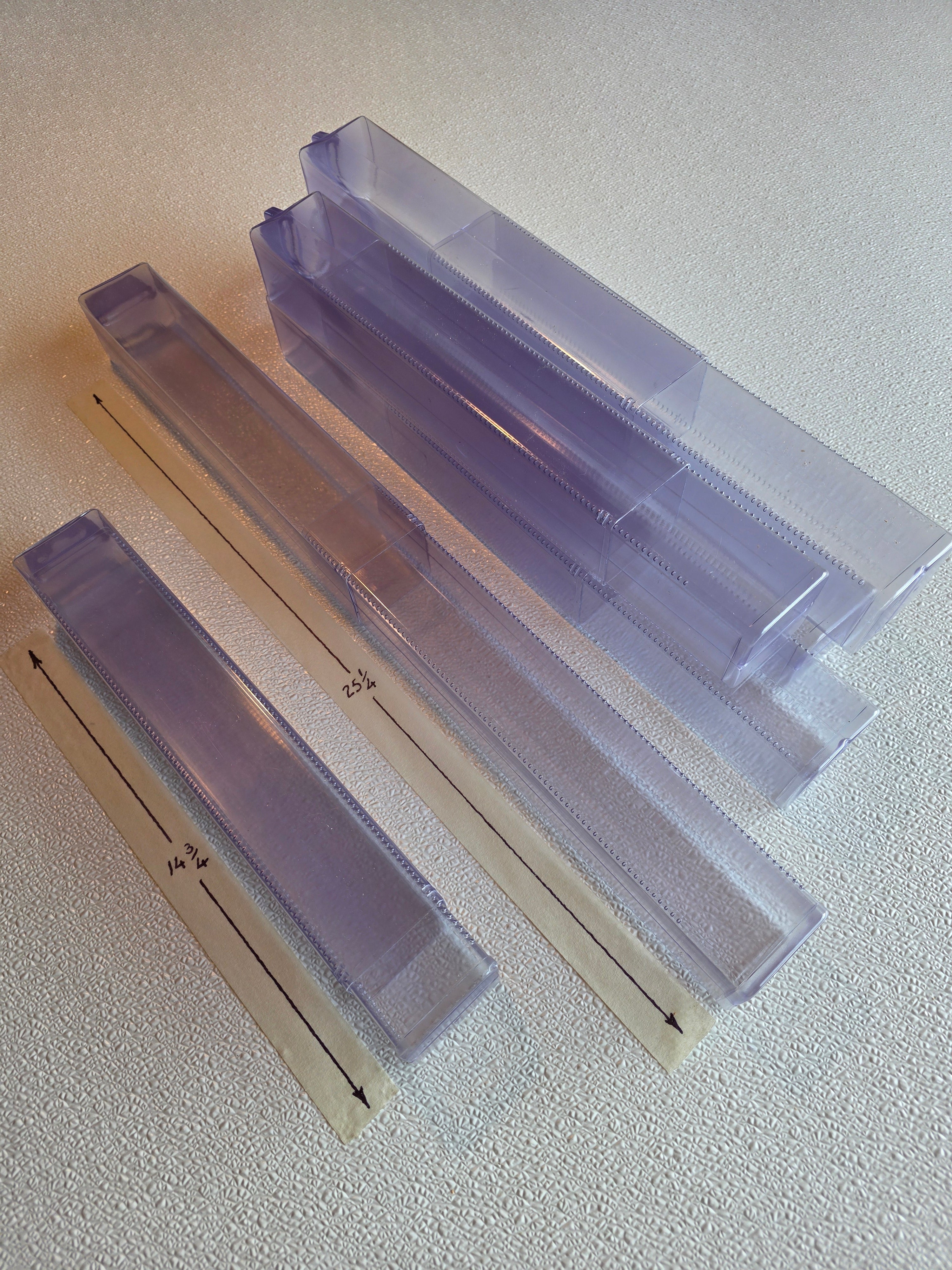 Clear, Square, Expandable Storage Tube