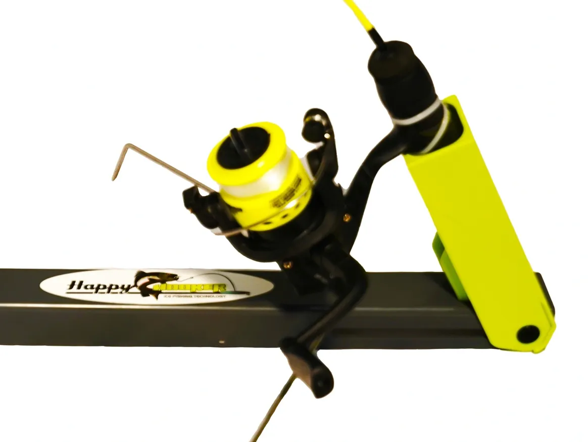 Fishing rod placed in the Happy Hooker rod holder